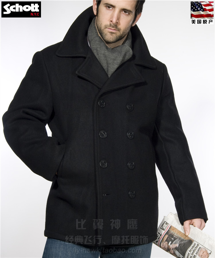 schott nyc美国原产经典墨尔登呢海军水手短大衣#740-国内现货