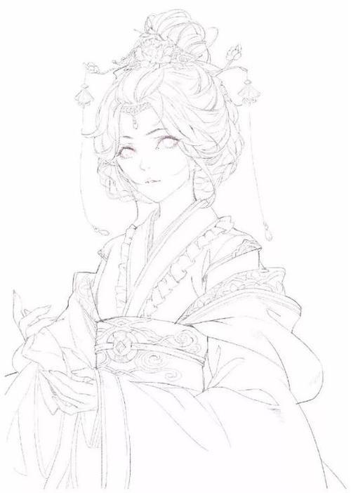 动漫人物简笔画女生古风教程