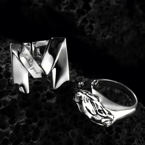 小众饰品清冷高级的金属流动感配饰