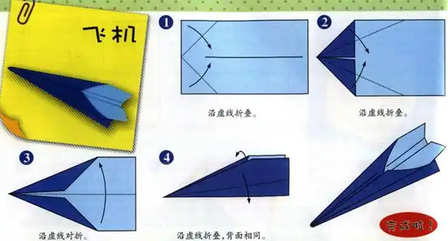 小飞机的折法_幼儿折纸图解