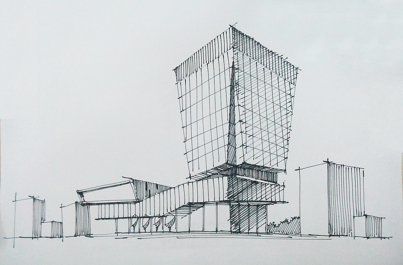 建筑类手绘图|空间|建筑设计|鹿尤不是路由_原创作品-站酷(zcool)