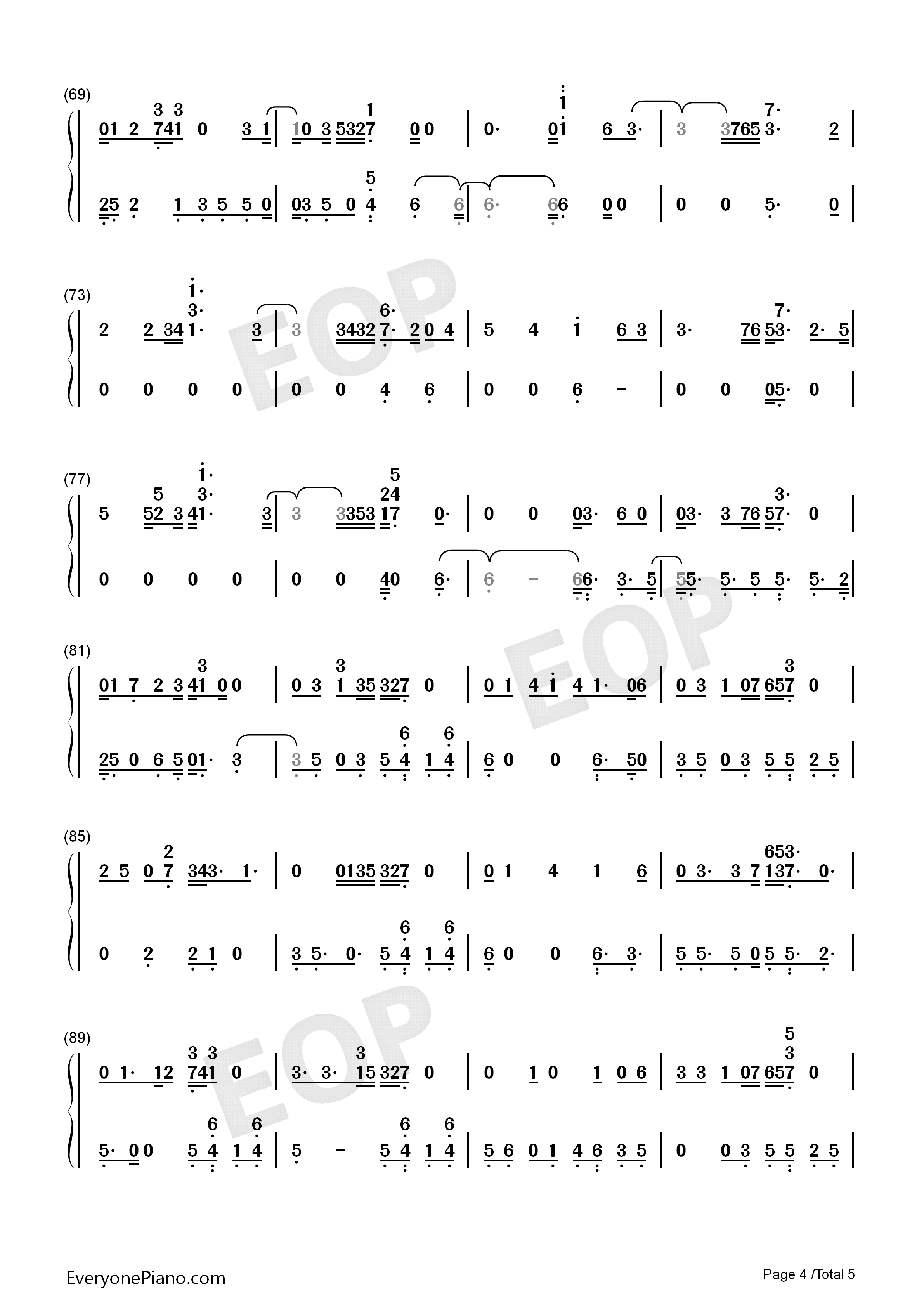 solo-clean bandit双手简谱预览4