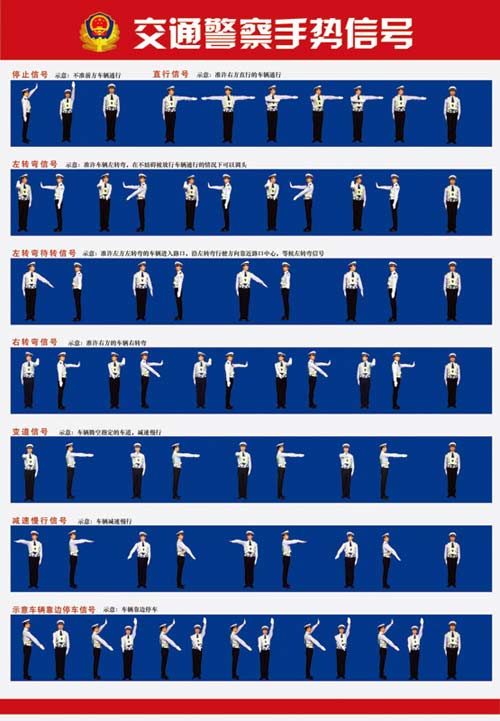 新手势信号10-1起施行 温州交警着手训练(图)