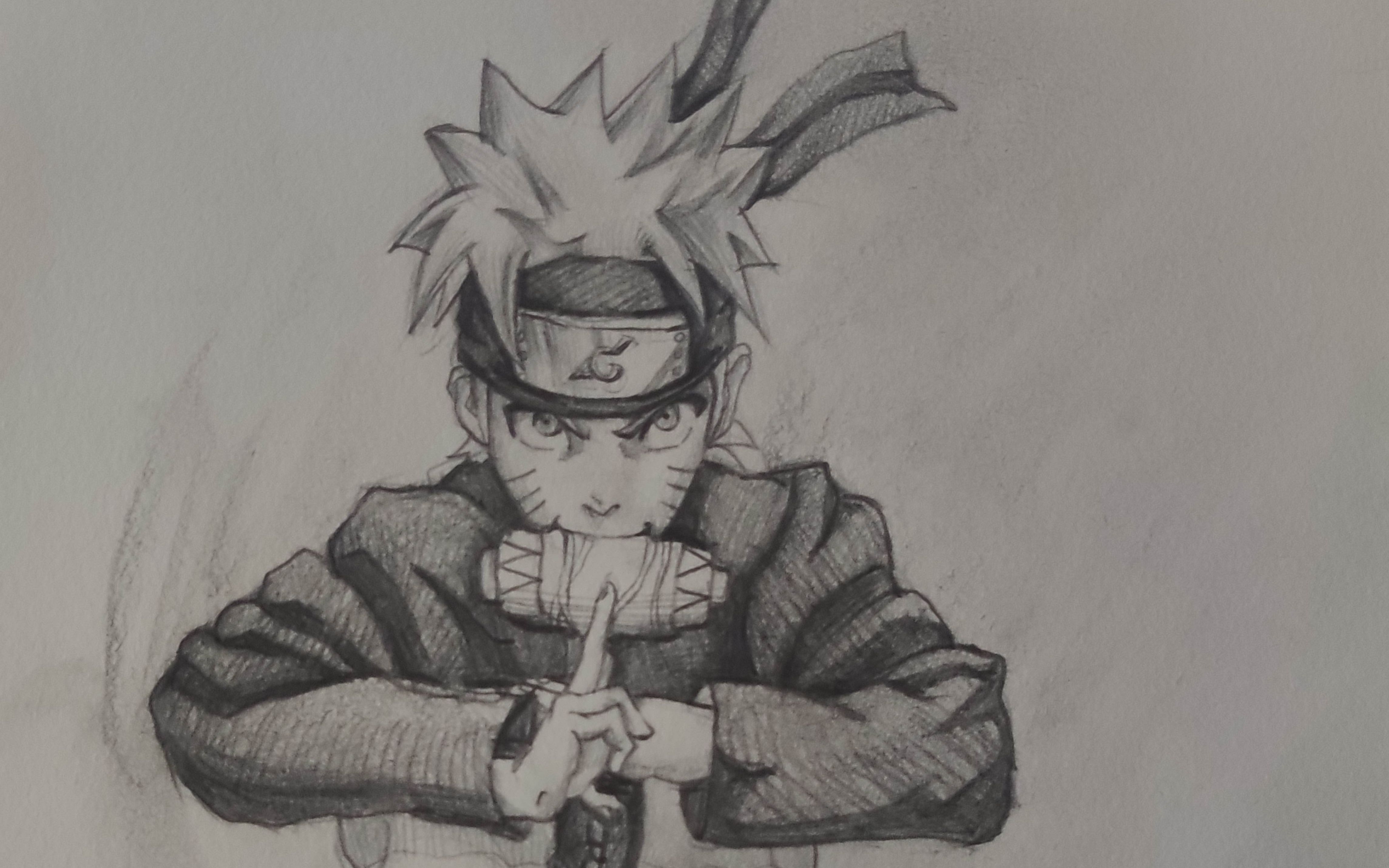 手绘起稿教程火影忍者鸣人