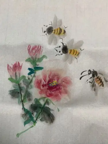 杨秀华国画网络课第十一节《蜜蜂的画法》 写美篇杨秀华 中国工笔画