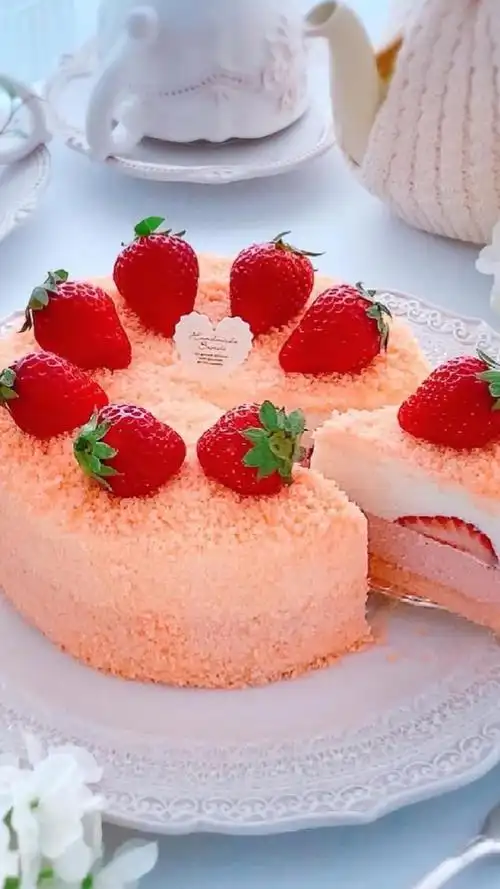 少女心美味草莓蛋糕