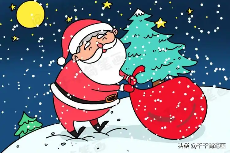 小学生儿童画图片集,简单又好看的圣诞节卡通简笔画