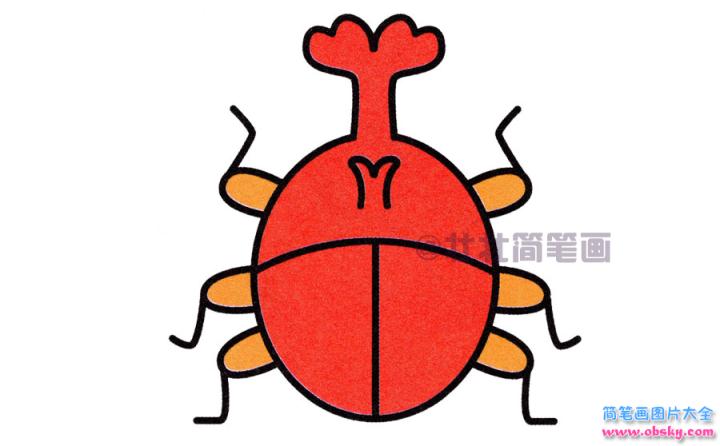 独角仙简笔画画法怎么画独角仙的简笔画