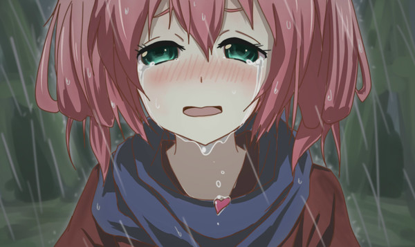 求几张女生哭着笑的动漫头像,不笑的也行,可以参考下图,我比较喜欢