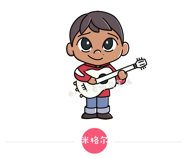 骷髅头的简笔画,《寻梦环游记》简笔画如何画跳舞的小骷髅和弹吉他的