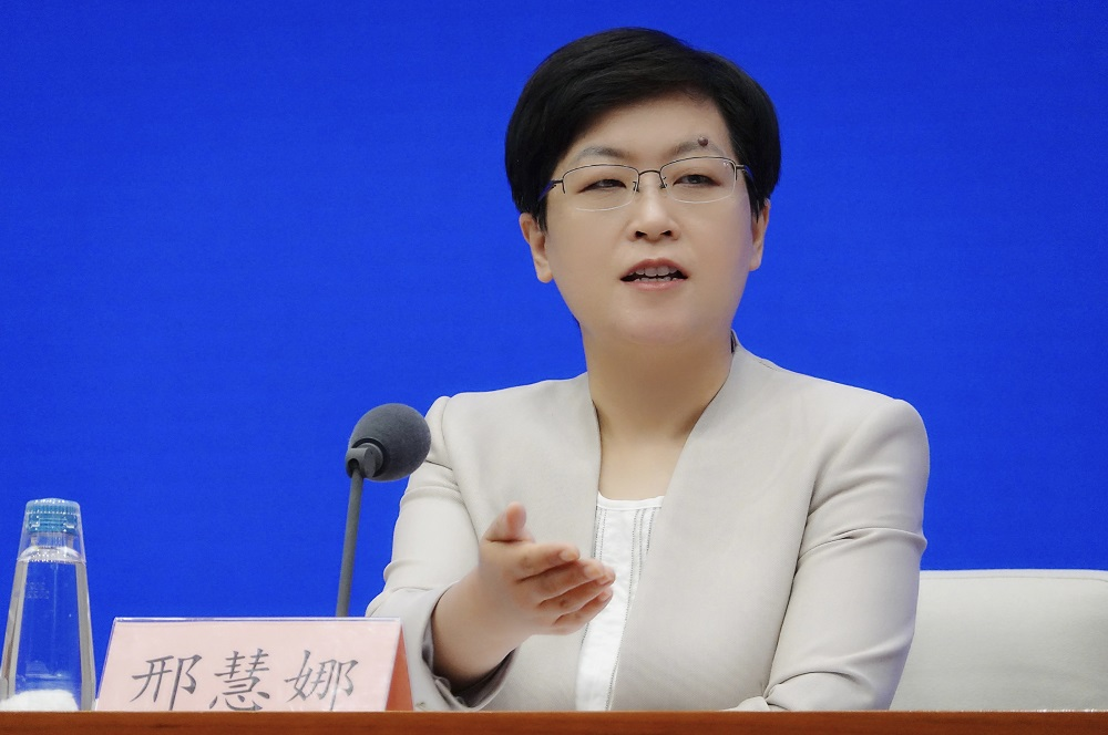 国新办新闻局副局长,新闻发言人邢慧娜.香港经济导报记者 邢宝华 摄