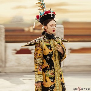 清朝吉服故宫摄影古董衣古装演出服延禧攻略同款服装满族皇后装