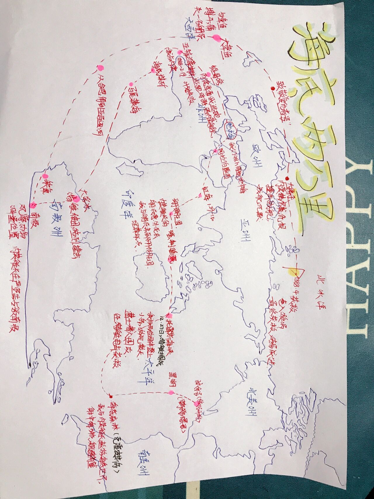 海底两万里航海路线图 可能有误差喔,请多多指正最后可能未到亚洲,写