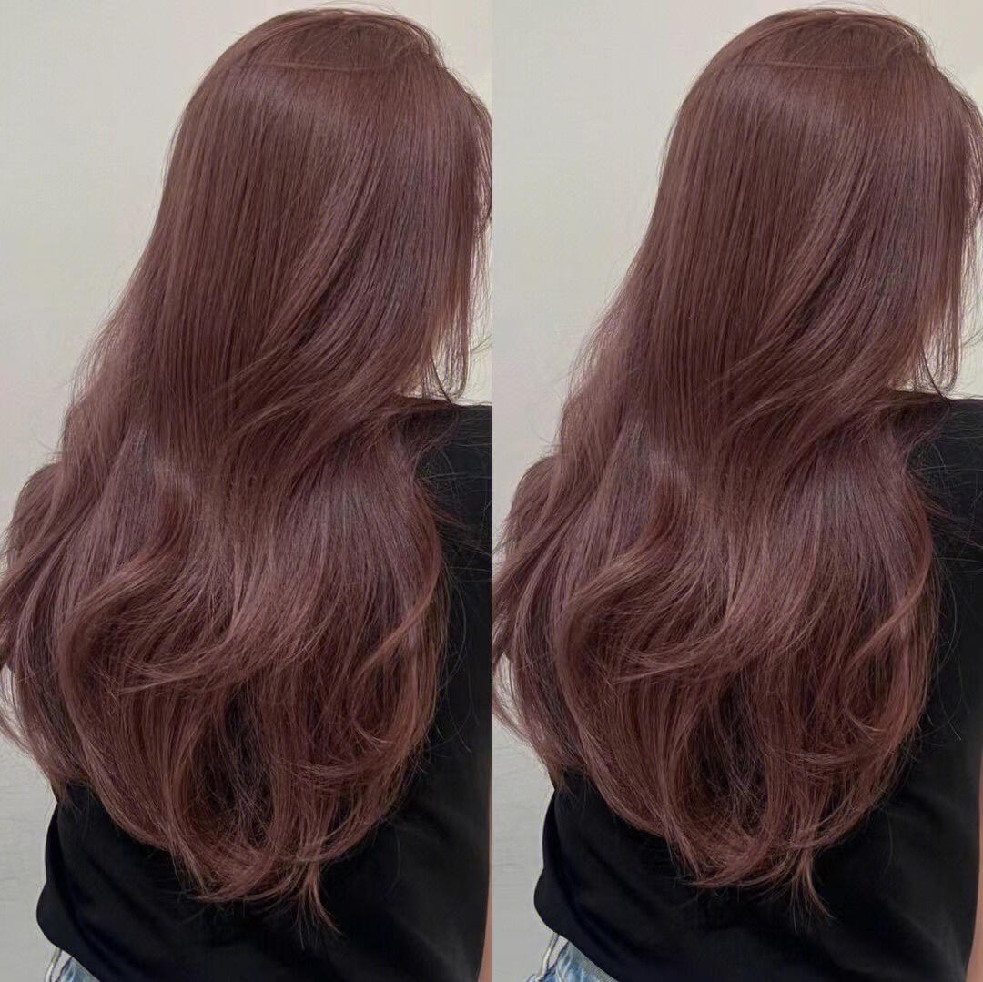 不用漂的发色树莓棕红如果说不用漂发又想显白那就首推树梅红棕色了