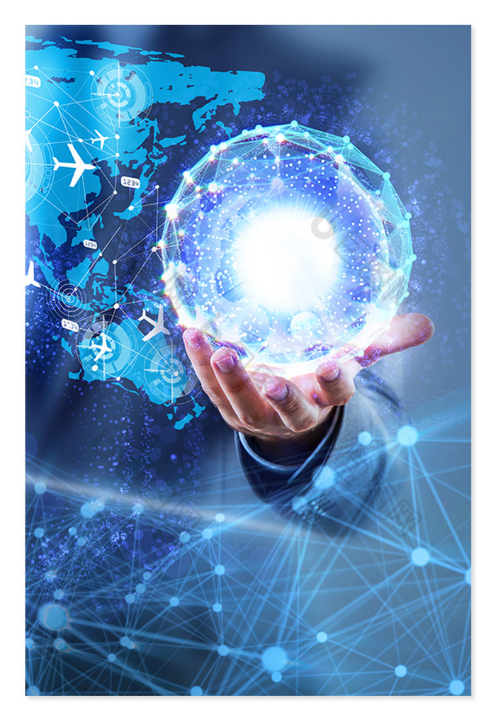 大数据商务合成科技感背景图片模板-包图网