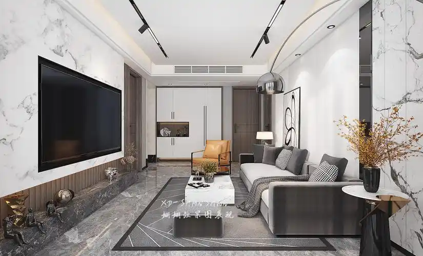 现代,轻奢,黑白灰家装效果图表现