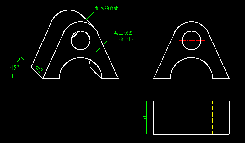 机械制图:求下面这个图的斜二轴测图,急!谢谢了!求具体过程!