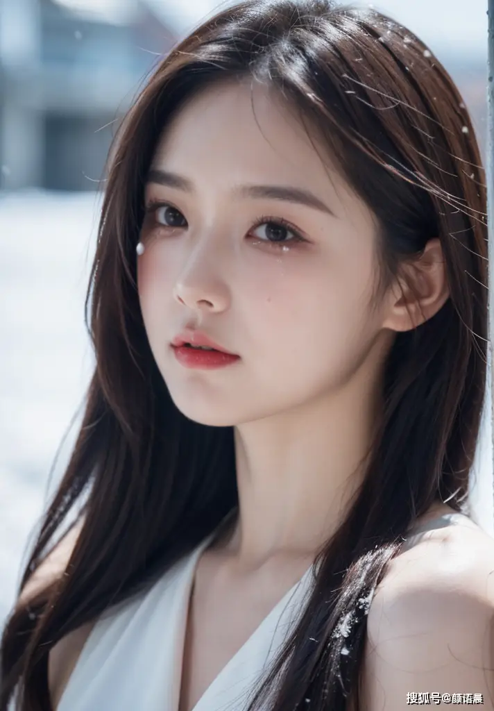 高清美女壁纸:雪地中的高颜值女神_外套_身材_的图片