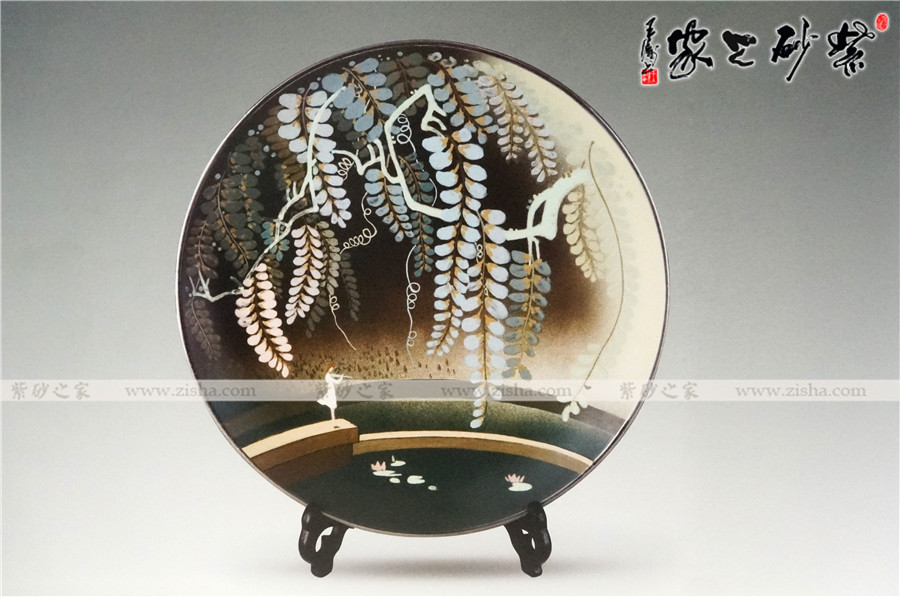 高档作品【泥绘挂盘2】|名家徐安碧作品_作品库_紫砂之家