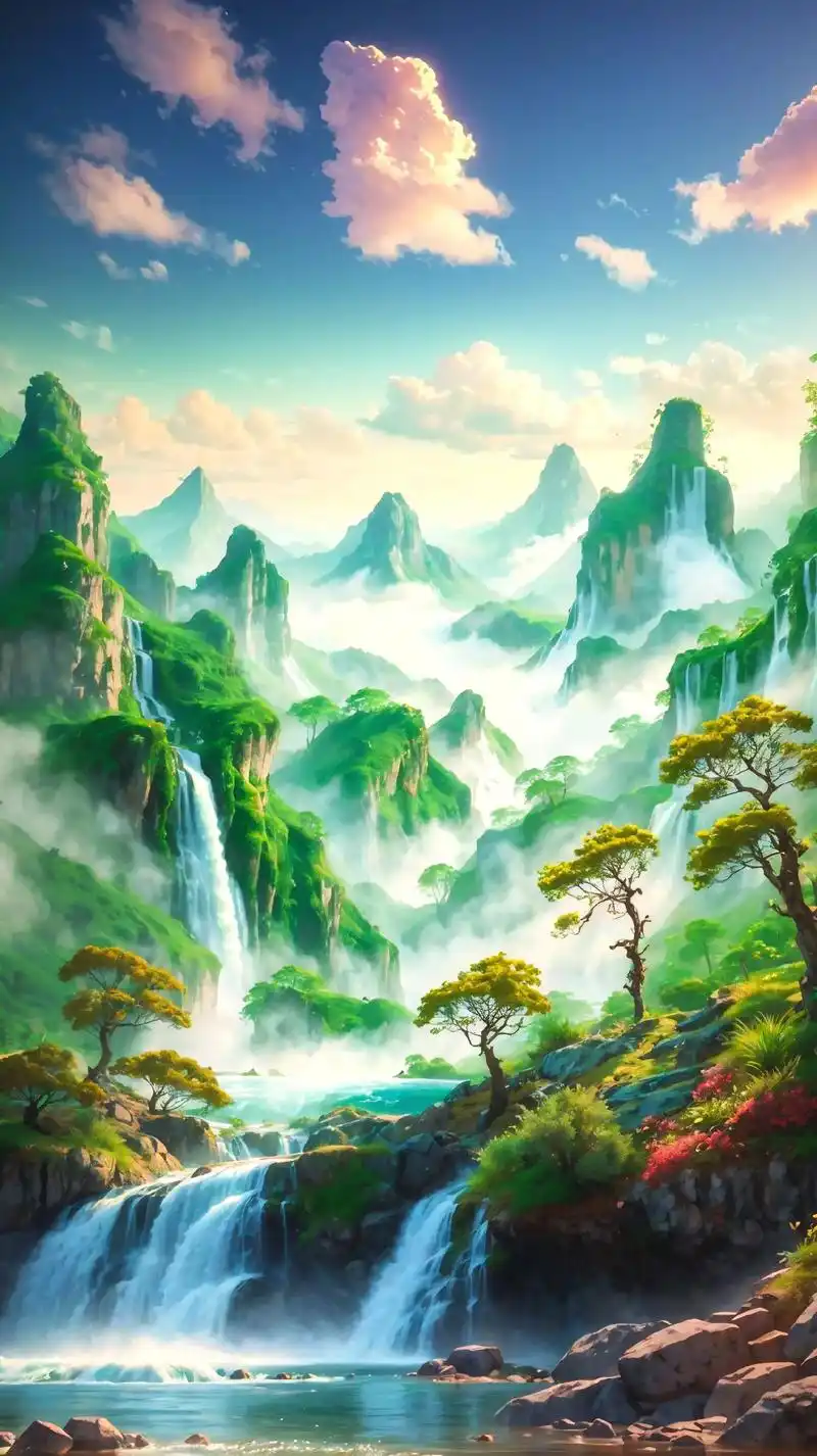 国风山水画 泼墨山水·悠然心居.国风山水画,层峦叠嶂的山峰在 - 抖音