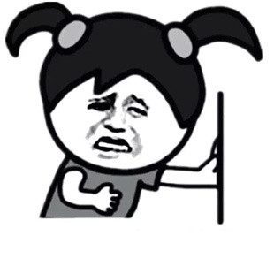 双马尾扶墙-发表情