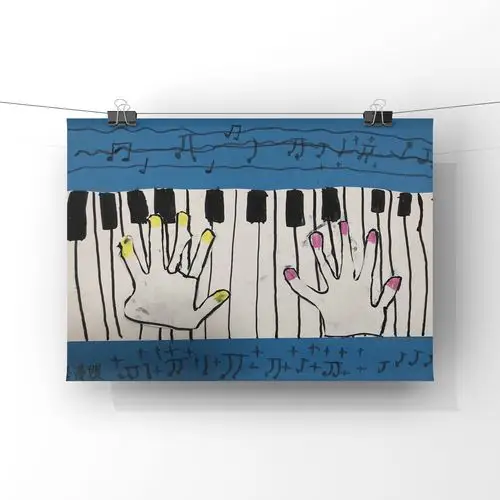 大班段周五儿童画《小小演奏家》