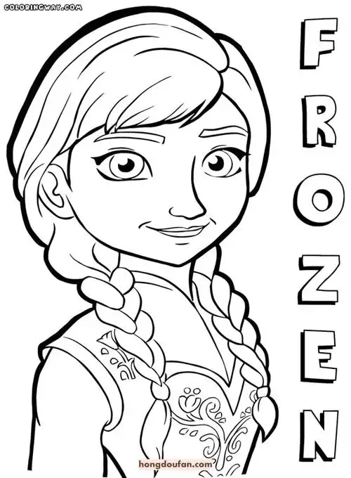 14张冰雪奇缘艾莎公主和安娜公主涂色图片下载-红豆饭小学生简笔画