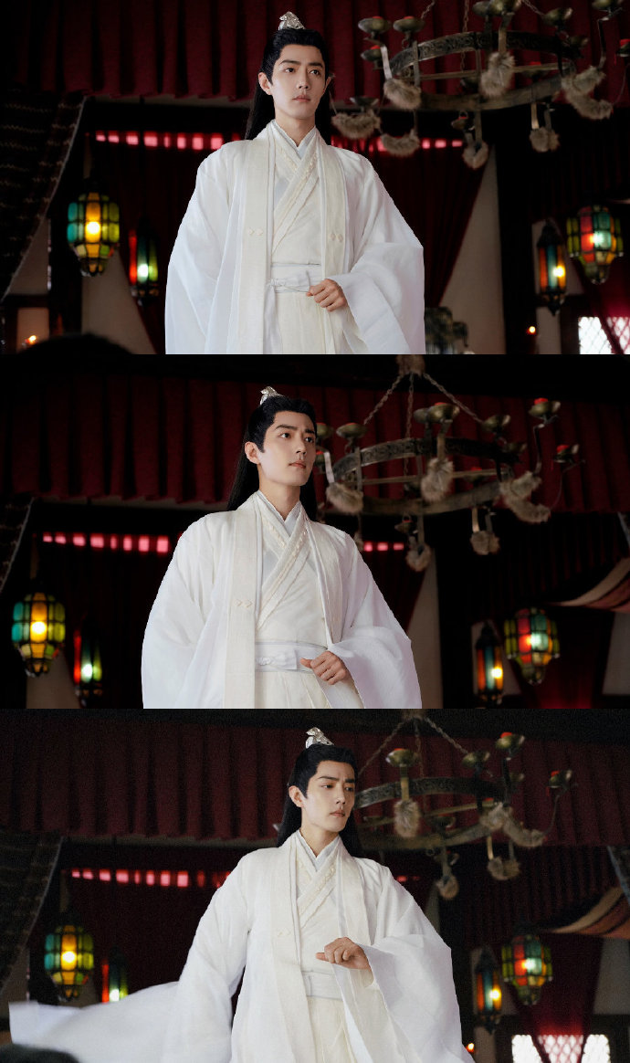 肖战时影##肖战玉骨遥#【肖战超话】白衣不染尘,玉骨映寒薇.