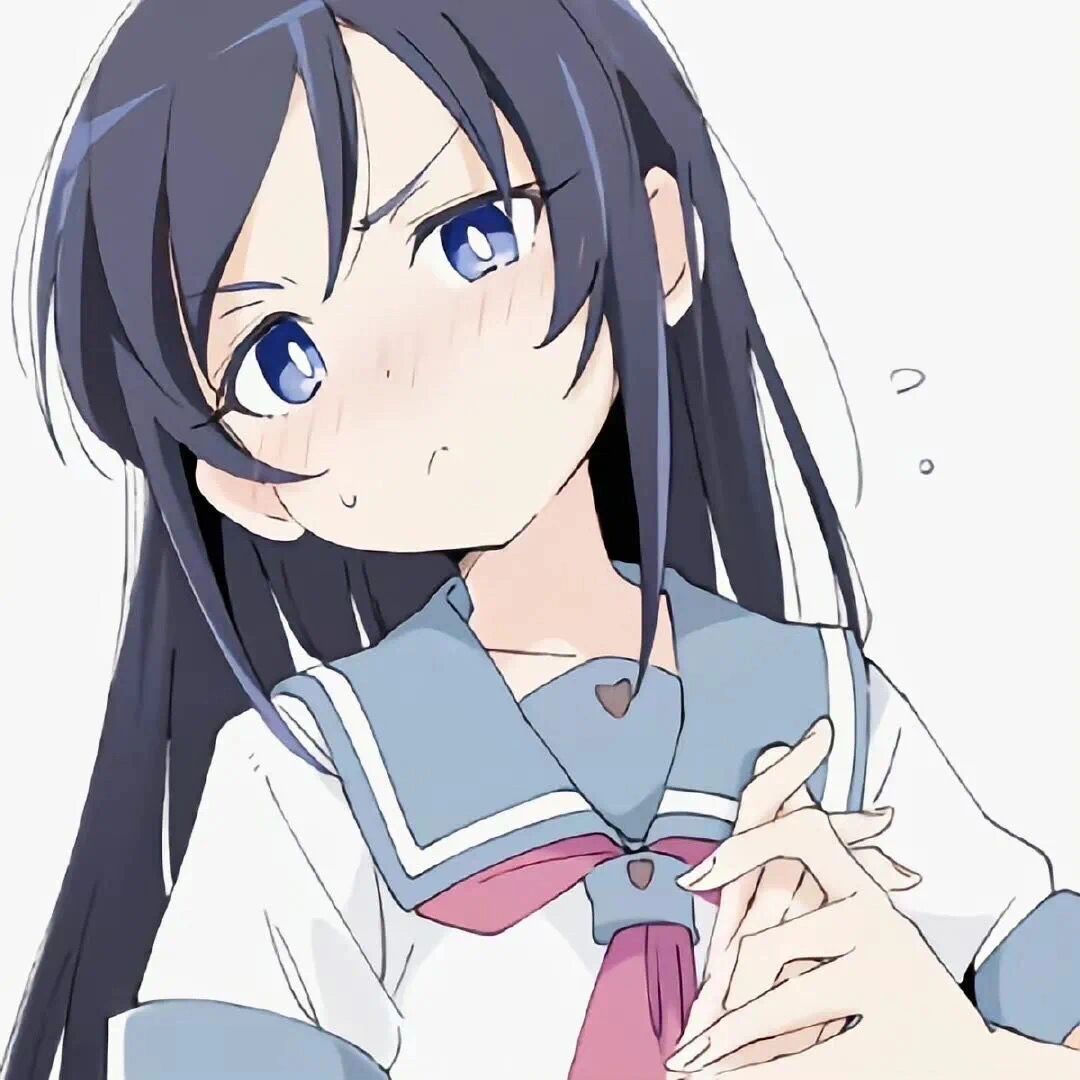 心动害羞脸红/银色头发/动漫女生头像