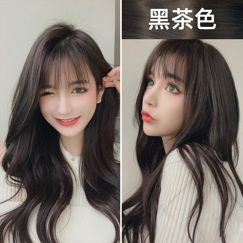 黑茶色染发膏2021流行色显白冷茶潮发型宝哥自己在家染发剂遮白发