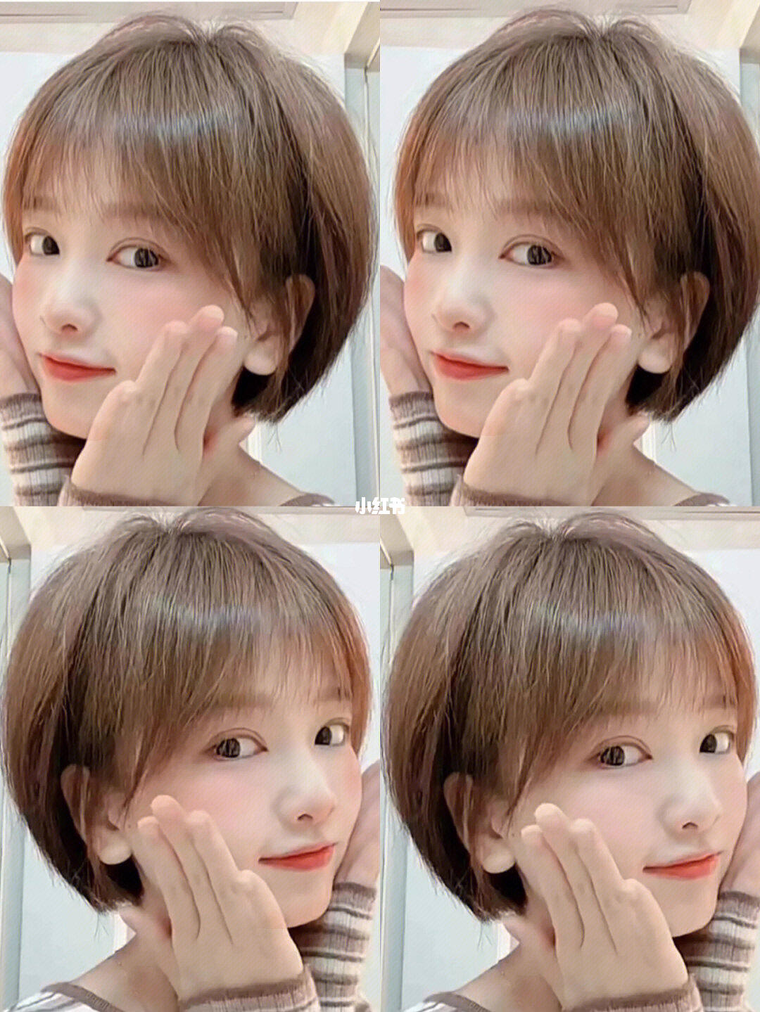 这款挂耳式短发发型|蓬松感,圆脸短发超显头型立体感放在什么时候都