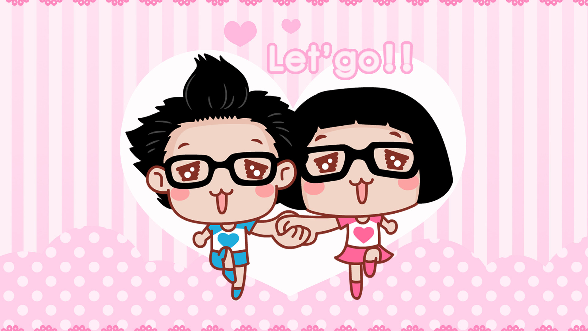 hello菜菜可爱卡通情侣壁纸第一辑高清大图预览1920x1080_卡通动漫