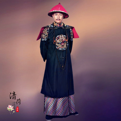 影视古装清朝大臣服清朝王爷服贝勒服官袍丞相重臣全绣花演出服装