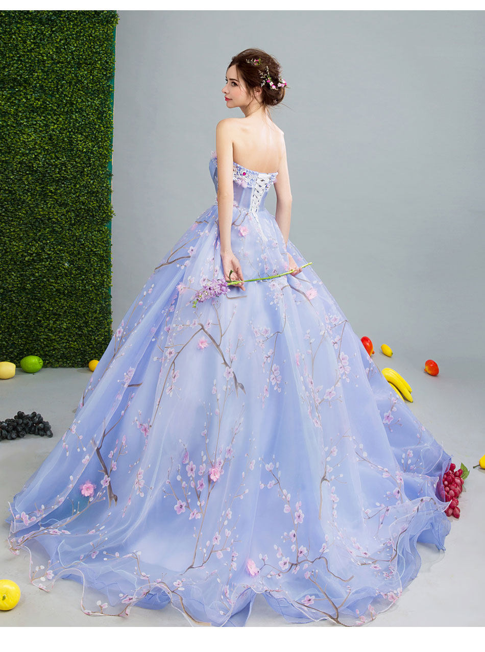 天使嫁衣 梦幻系 花朵绽放抹胸大拖尾新娘婚