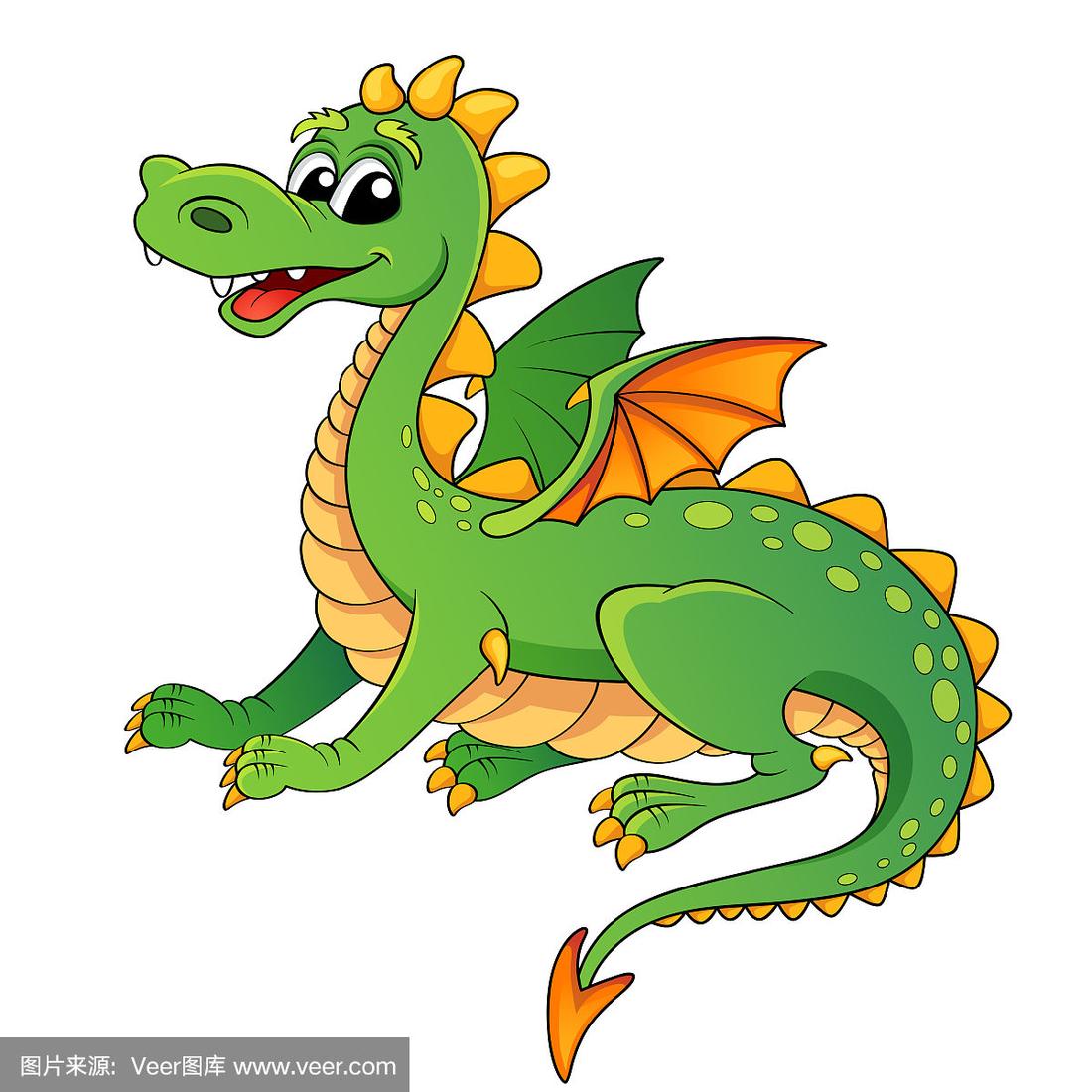可爱的卡通龙