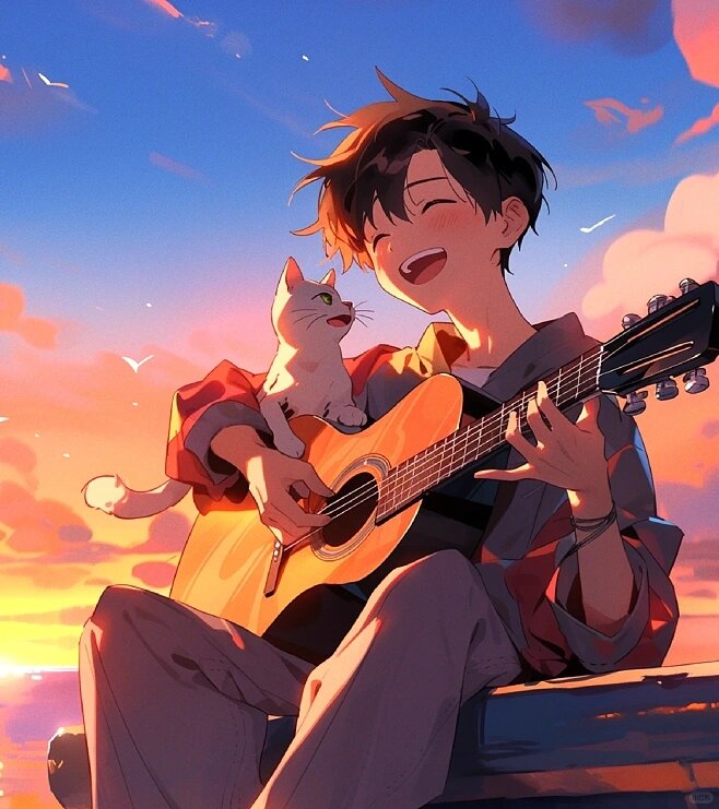 治愈头像92分享一组好看男头&弹吉他的男生