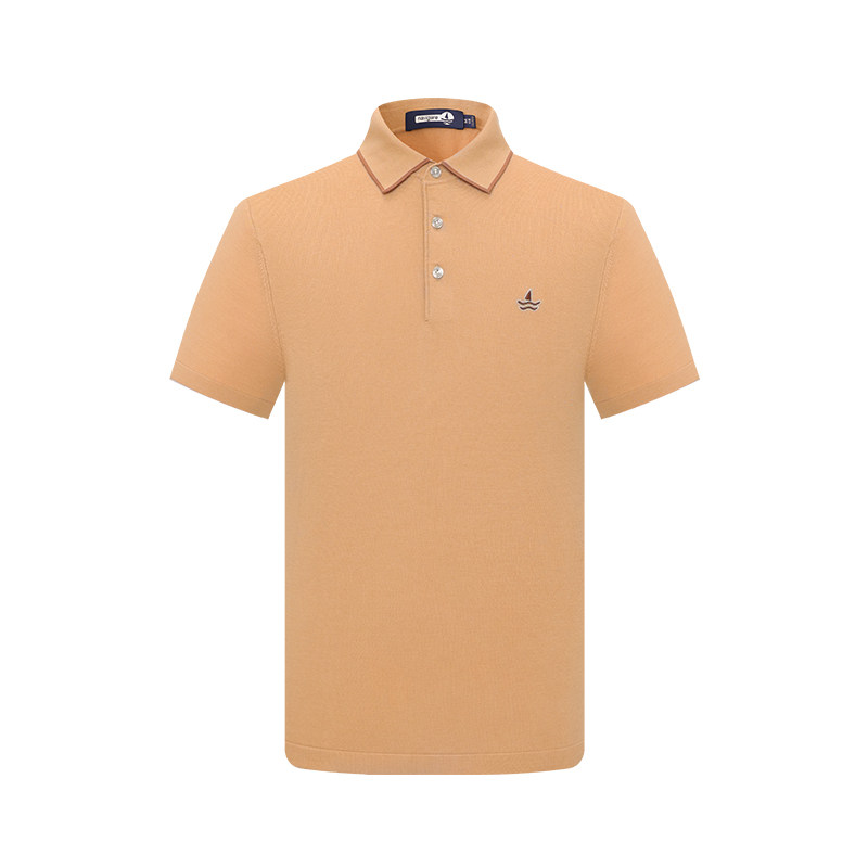 桑蚕蚕丝navigare意大利小帆船夏季短袖polo衫男卡其色polo衫