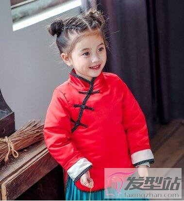 小孩简单发型女扎头发双丸子头俏皮可爱讨人喜欢
