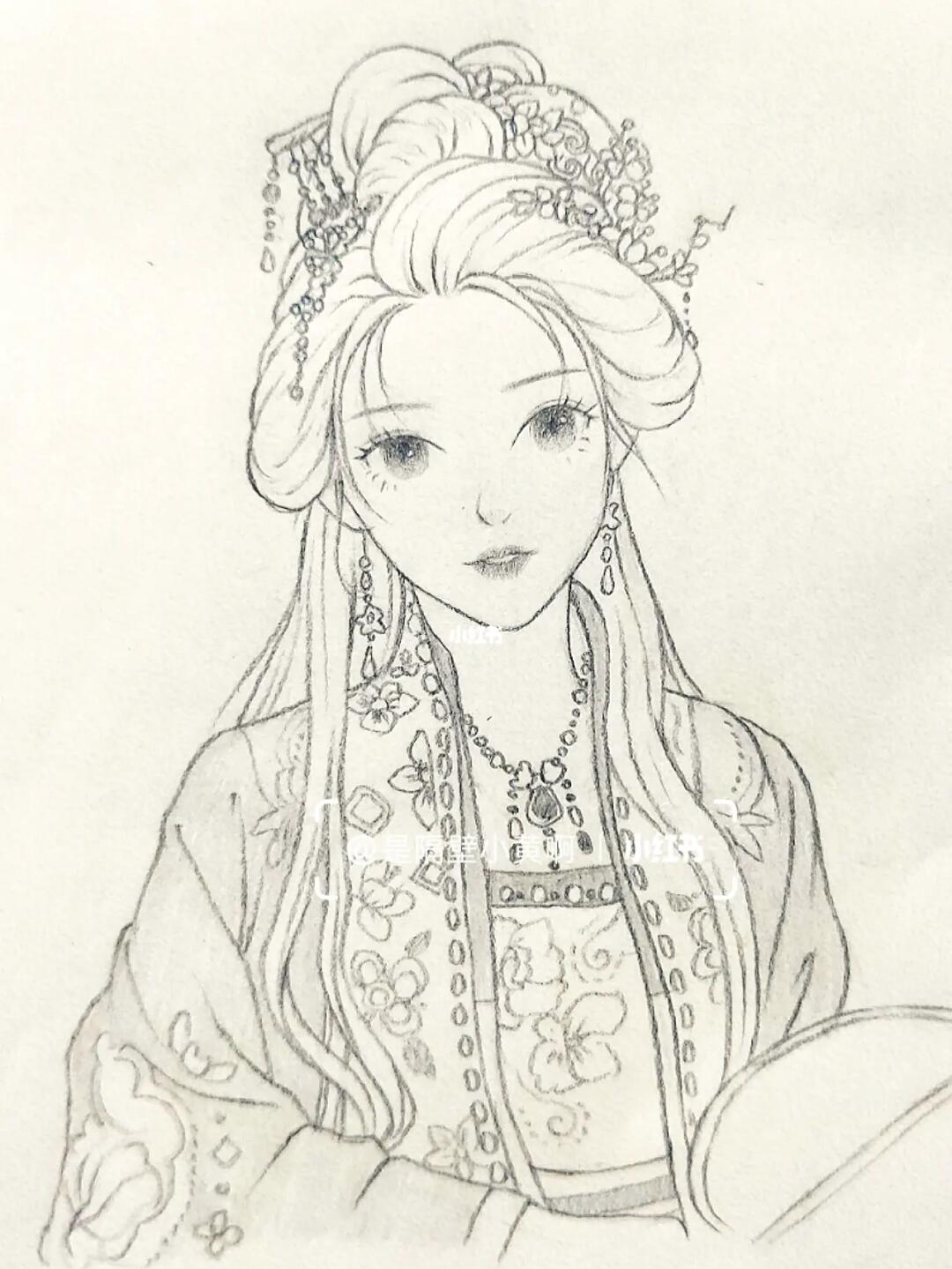 古风人物线稿教程含步骤图