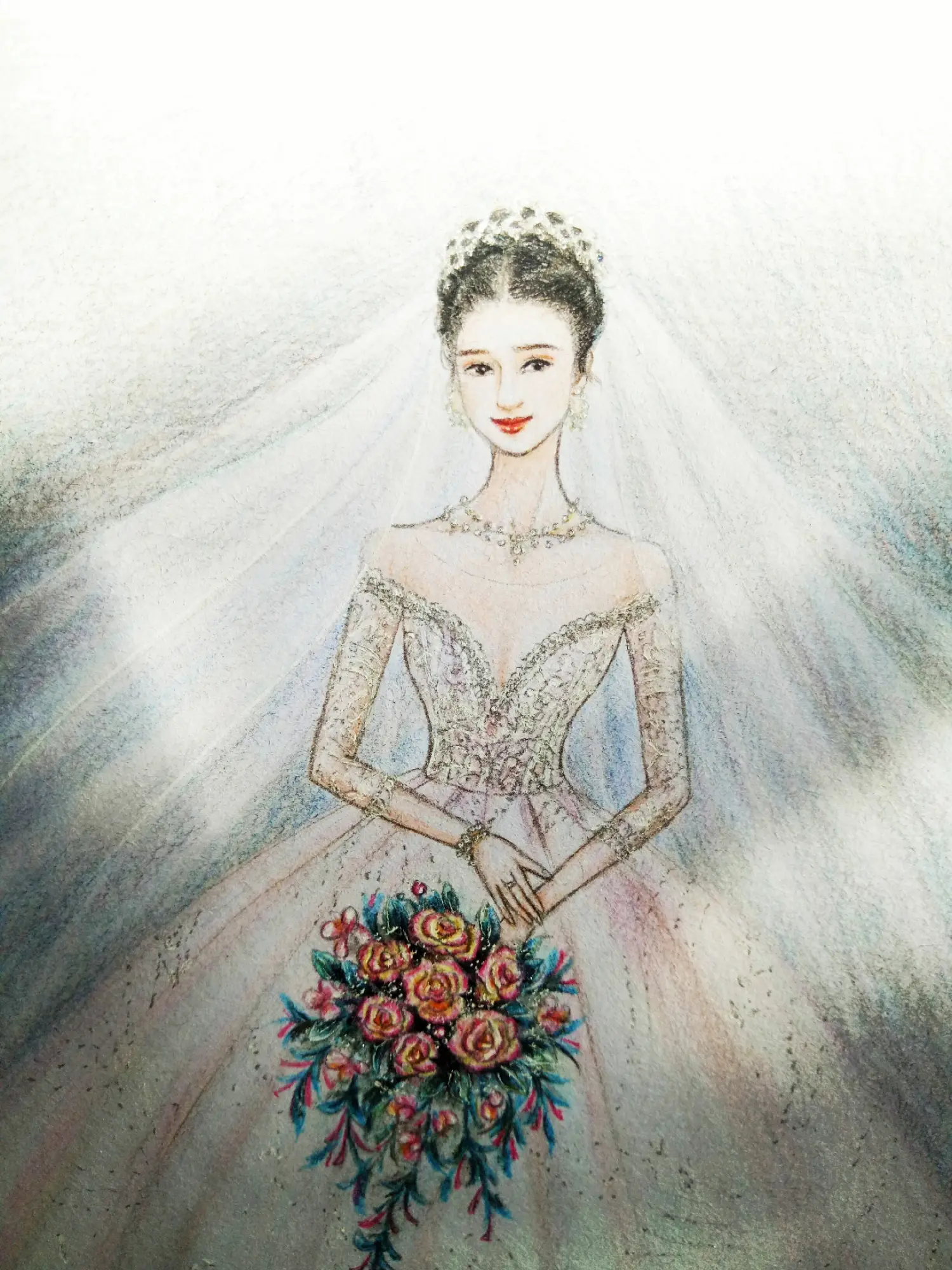 『原创手绘』你的新娘,我的粉蔷薇