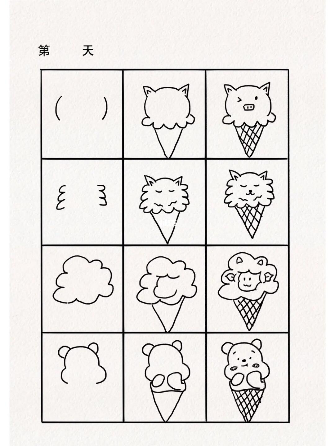 零基础小白控笔练习可爱简笔画步骤分解图