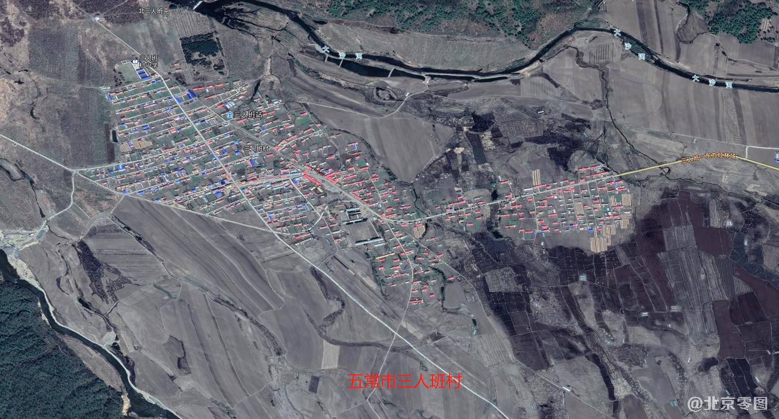 五常市三人班村卫星图-来自谷歌卫星地图