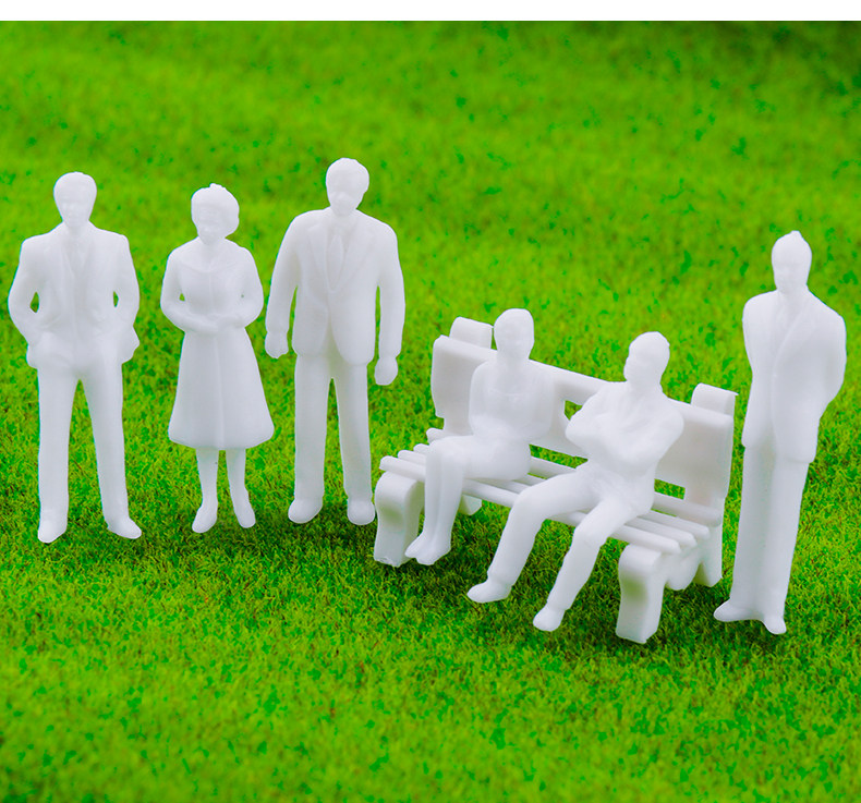 沙盘人物模型玩具摆件白色人偶diy手工建筑模型材料场景模型小人-阿里
