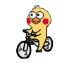 小黄鸡骑自行车表情包_鸡骑_小黄_自行车表情