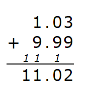 小数加法竖式计算题