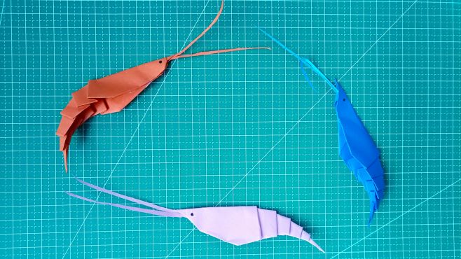 分享一款折纸漂亮的大虾视频教程,只要一张纸,来我们一起做吧