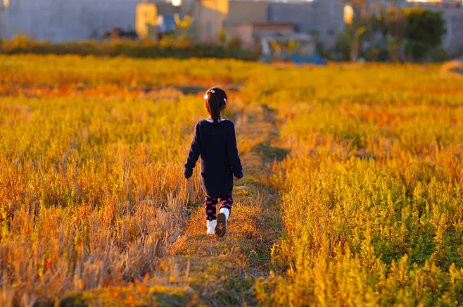 小女孩背影