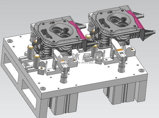 摩托车缸体加工下平面夹具