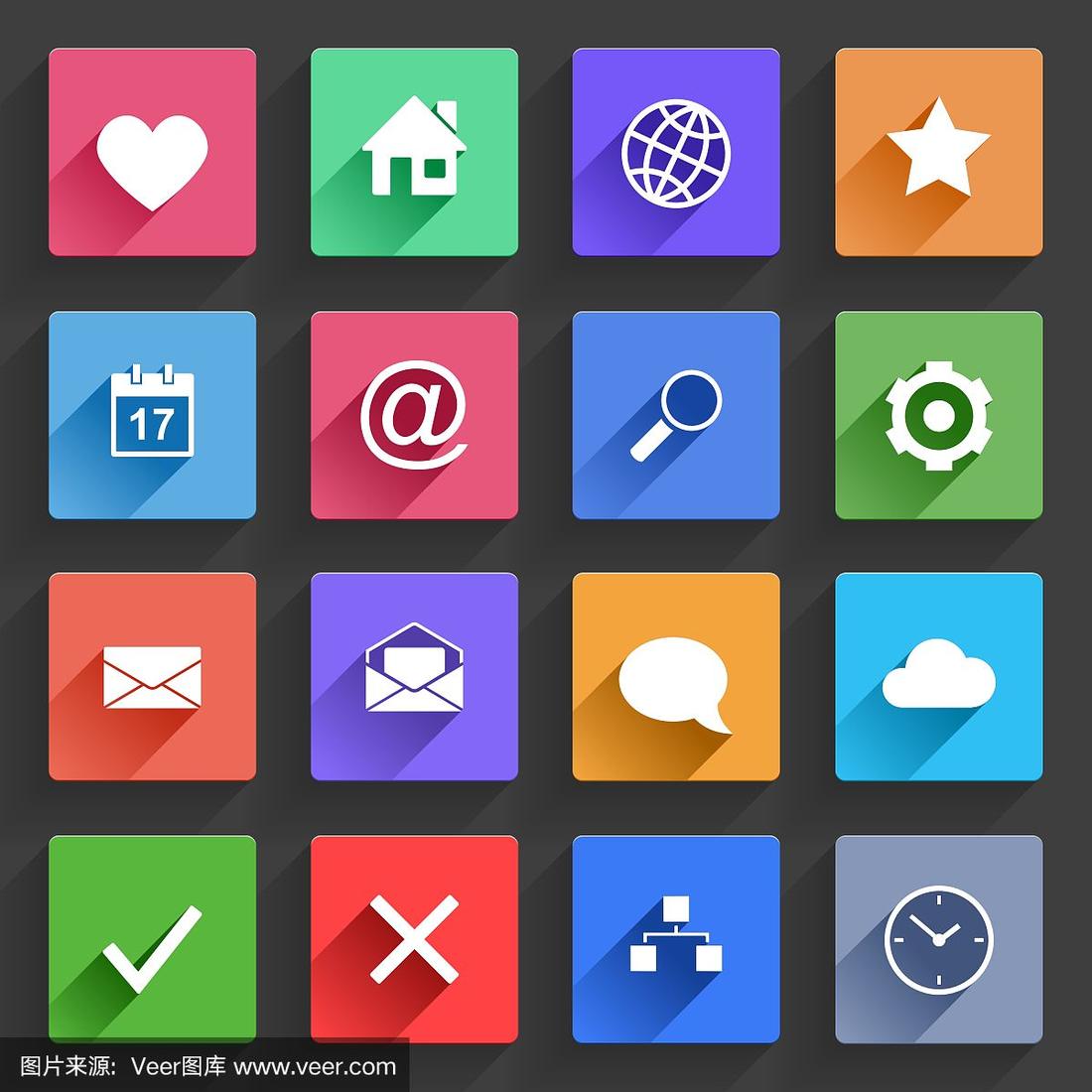 平面应用程序图标集