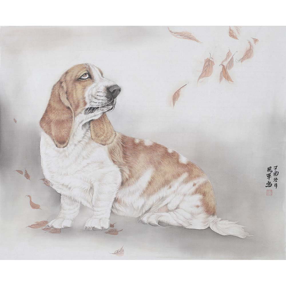 杏坛艺拍名家画家郭风军狗系列之八作品赏析